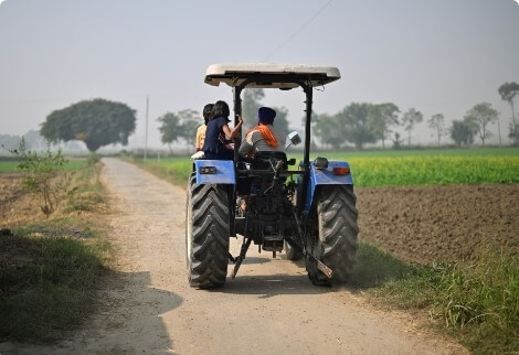 tractor in an agricultural field